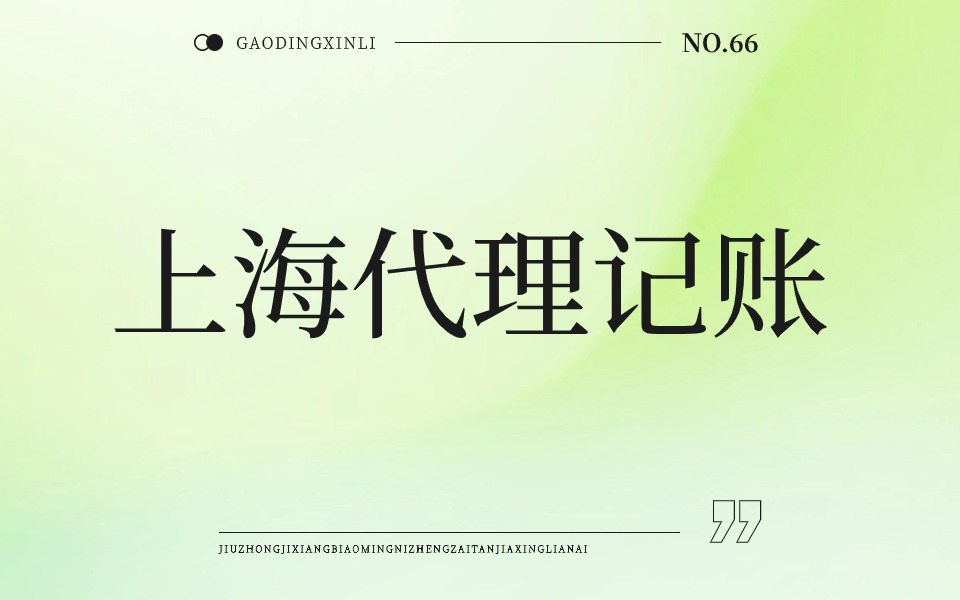 2024年上海代理记账的服务内容