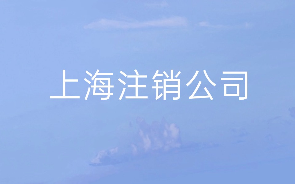 2024年上海公司的注销步骤